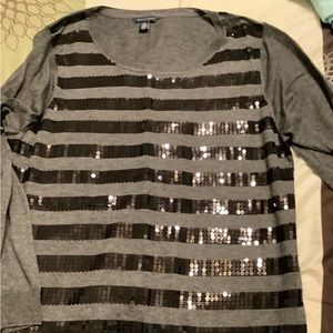 Tommy Hilfiger grey and black sequin sweater